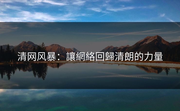 清网风暴:讓網絡回歸清朗的力量 清网风暴:讓網絡回歸清朗的力量
