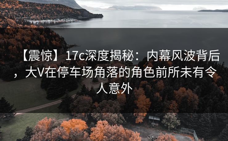 【震惊】17c深度揭秘：内幕风波背后，大V在停车场角落的角色前所未有令人意外